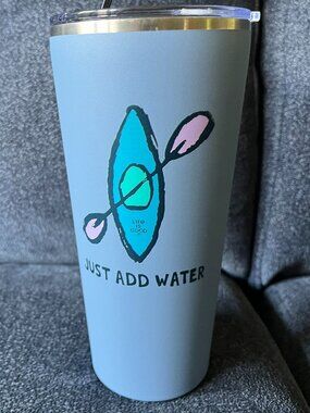 Life is Good "Just Add Water" Kayak 20 oz Stainless Steel Tumbler